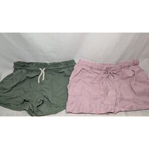 Love Tree Women's Shorts Bundle Sz Small Elastic Waist Drawstring Pockets Linen
